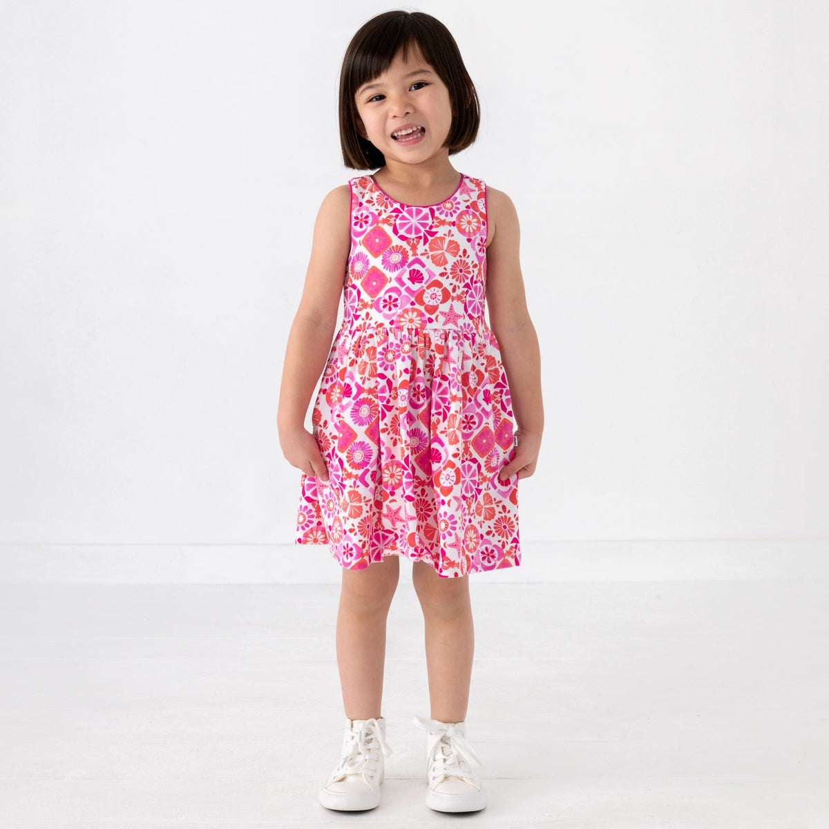 Coastal Gems Cross Back Skater Dress