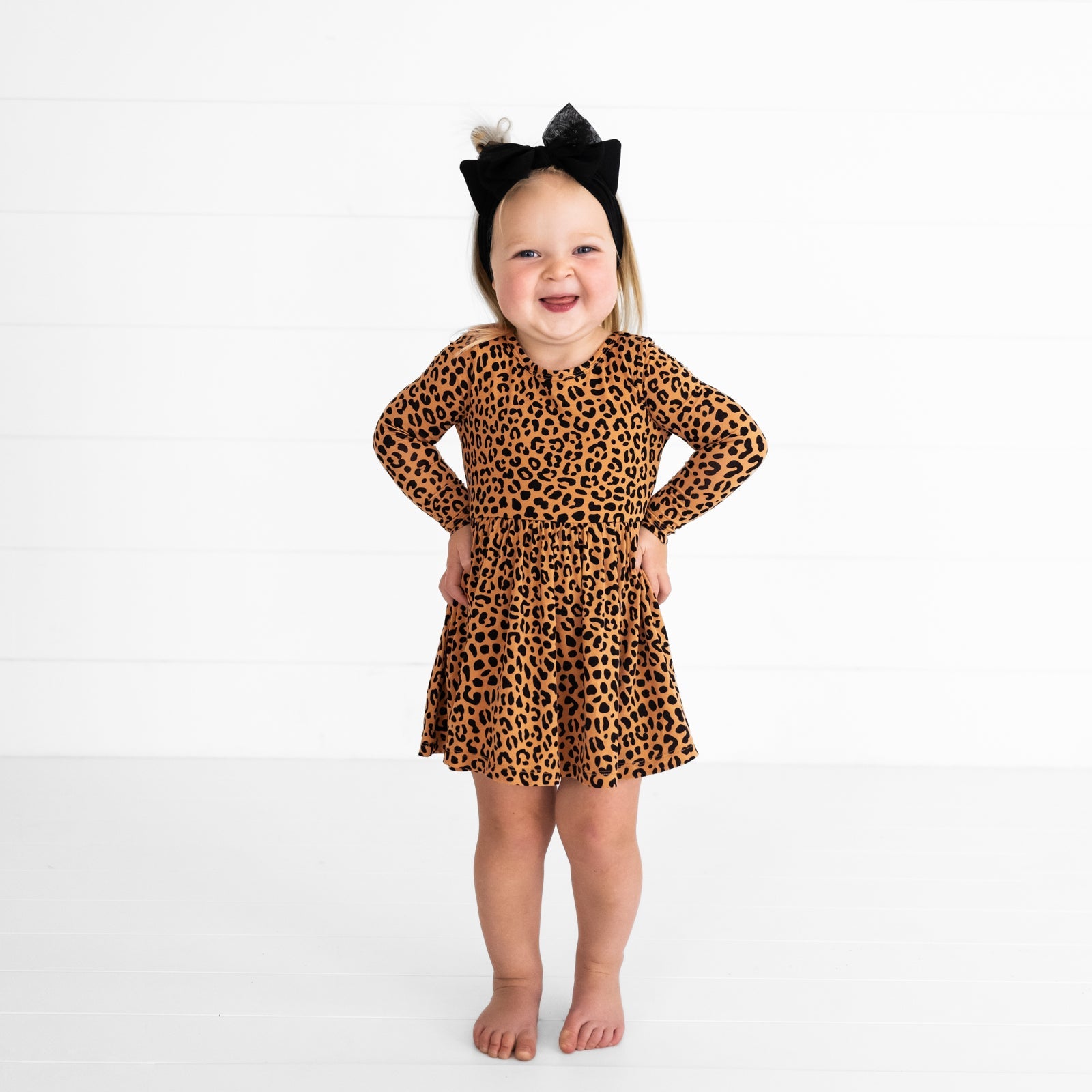 Classic Leopard Twirl Dress with Bodysuit