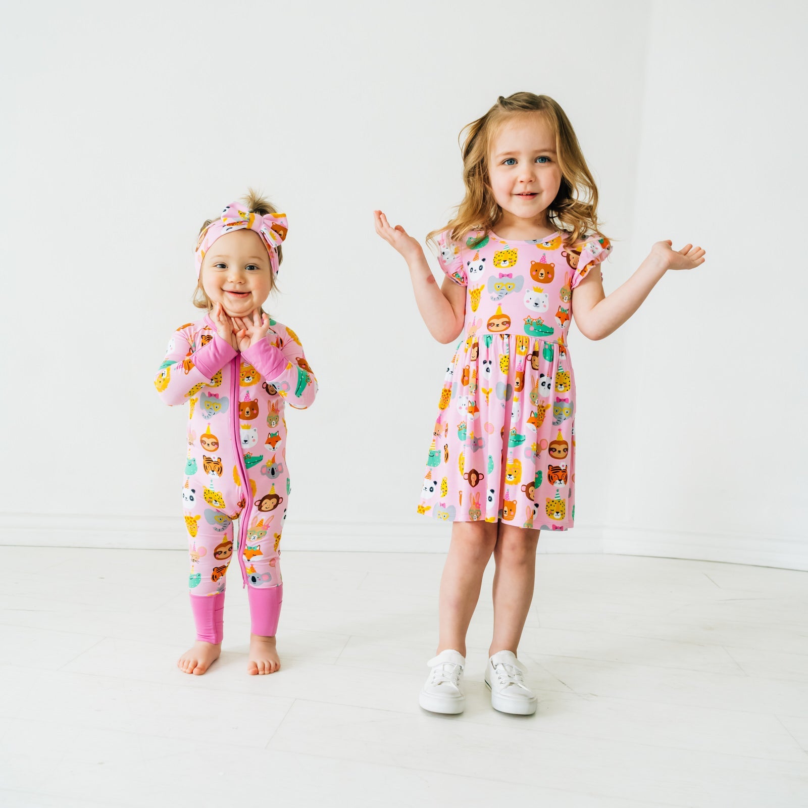Pink Party Pals Flutter Skater Dress