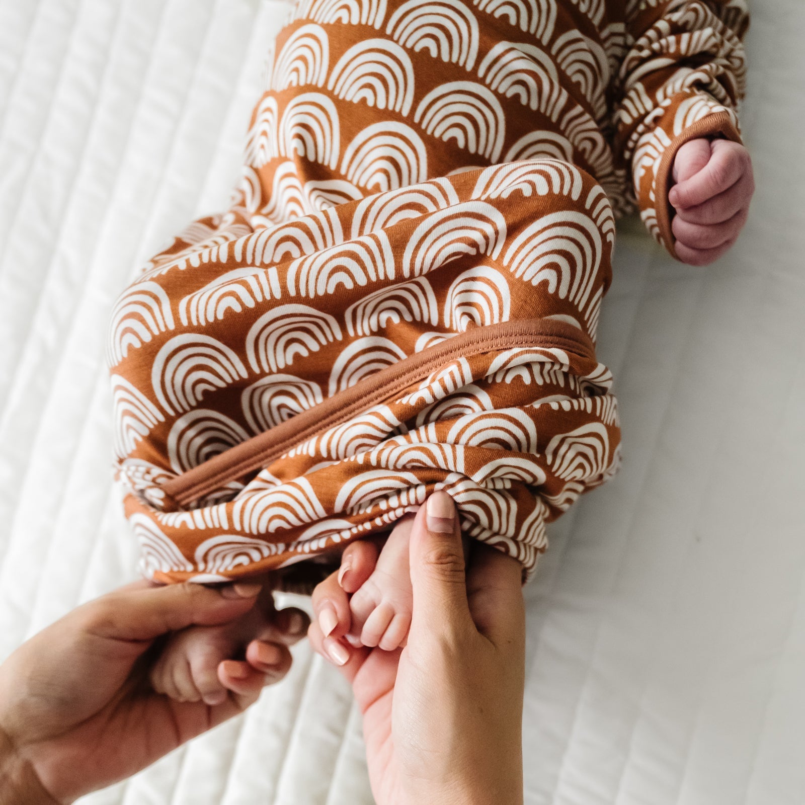 Rust Rainbows Infant Gown