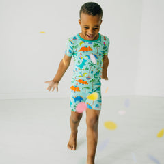 Prehistoric Party Two-Piece Short Sleeve & Shorts Pajama Set
