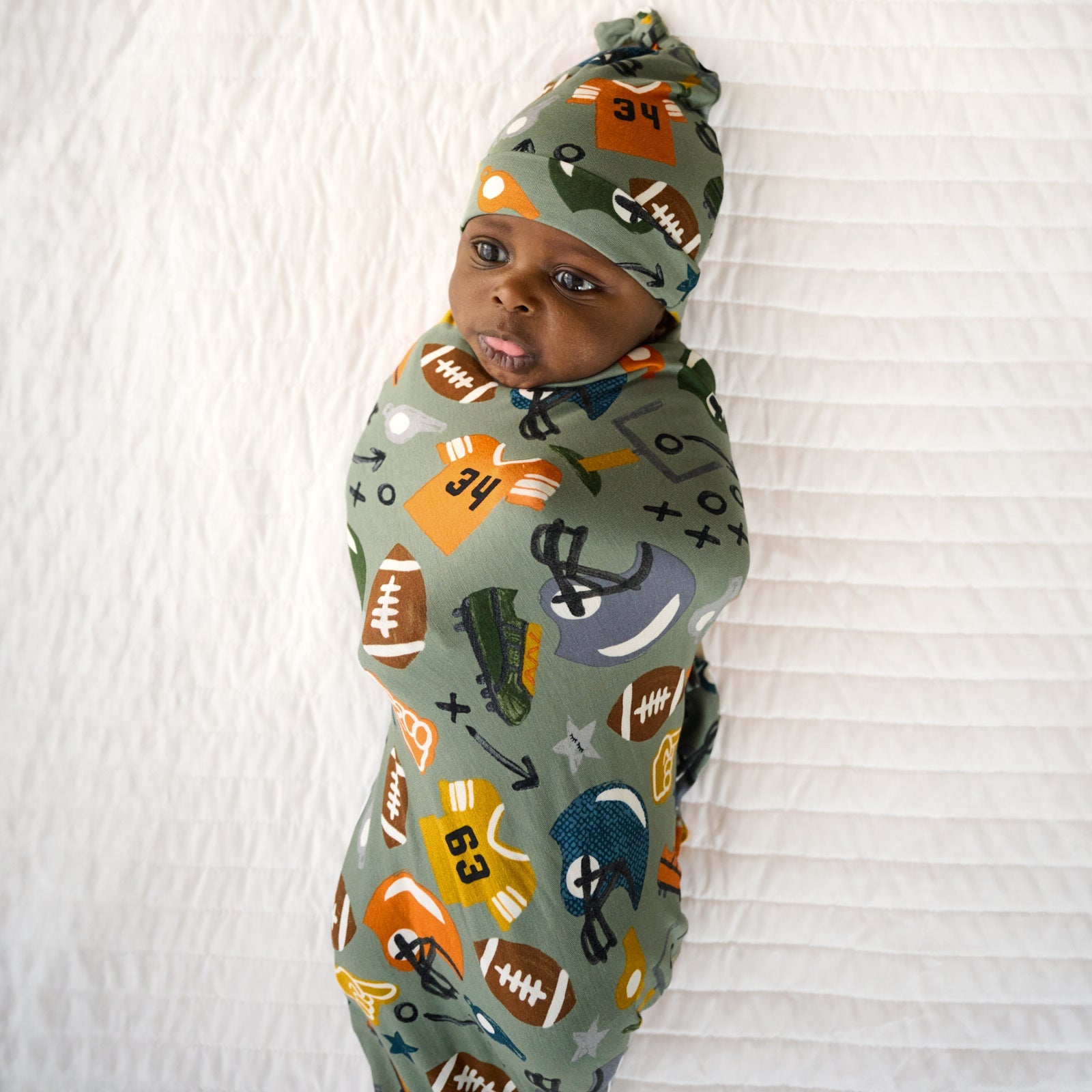 Touchdown Time Swaddle & Hat Set