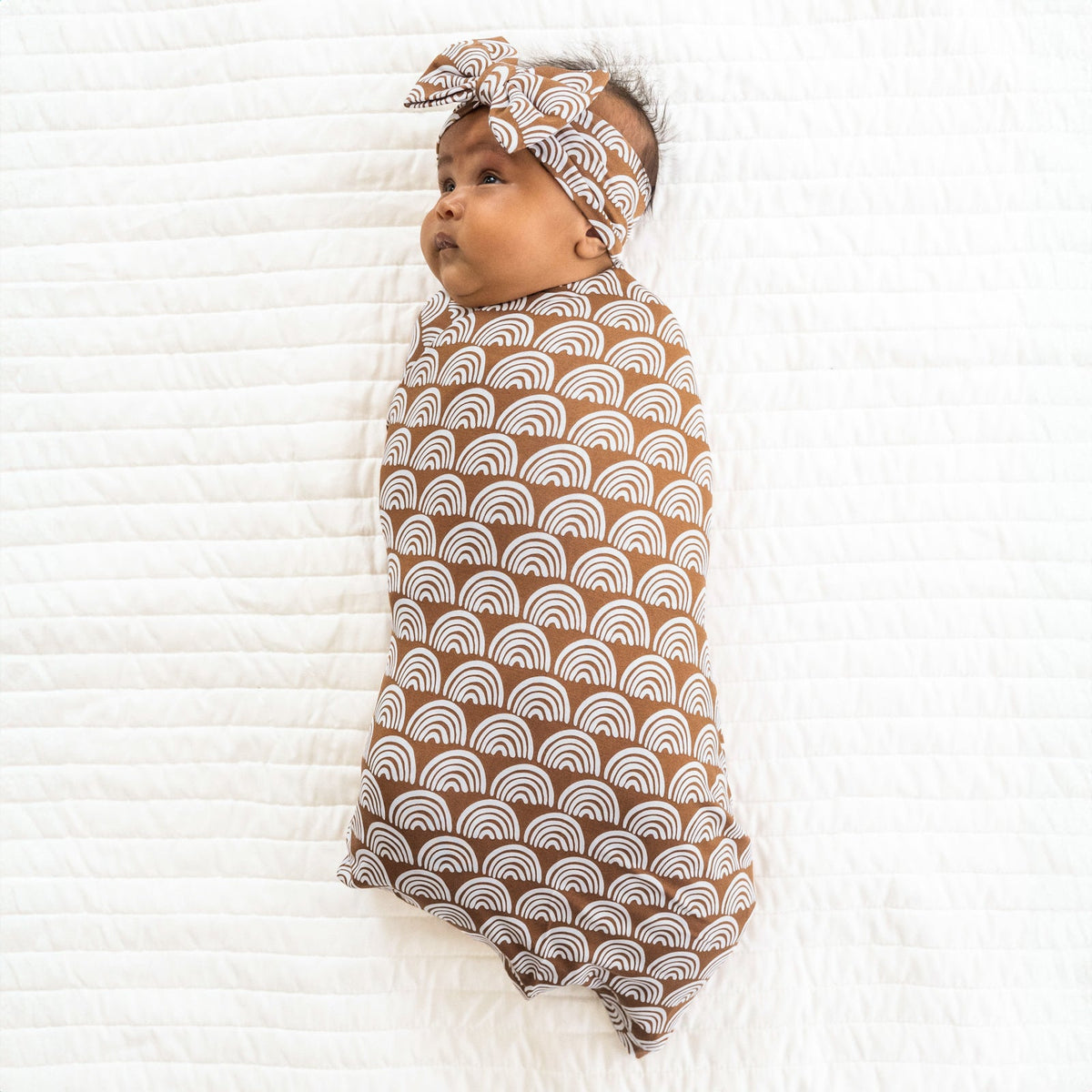 Rust Rainbows Swaddle & Luxe Bow Headband Set