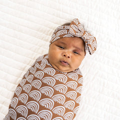 Rust Rainbows Swaddle & Luxe Bow Headband Set