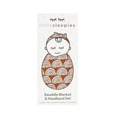 Rust Rainbows Swaddle & Luxe Bow Headband Set