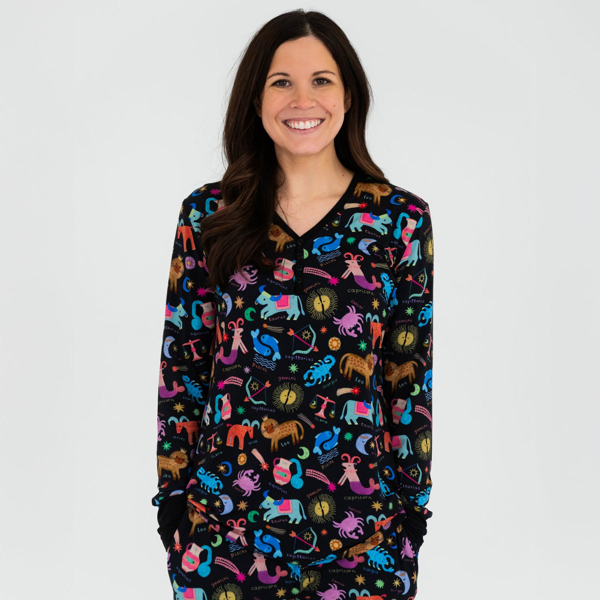 Star Signs Women's Long Sleeve Pajama Top