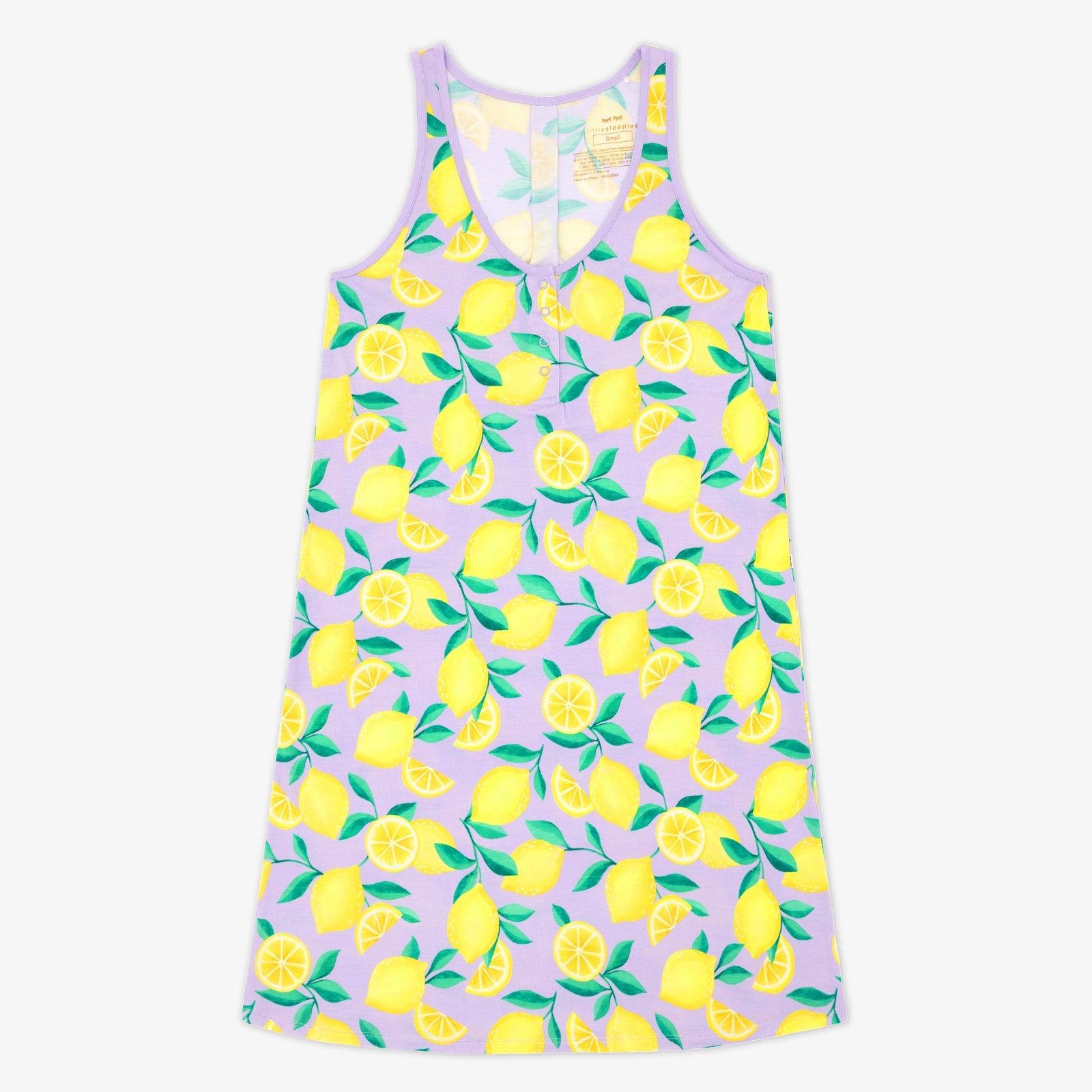 Lavender Sunny Citrus Women's Sleeveless Nightgown