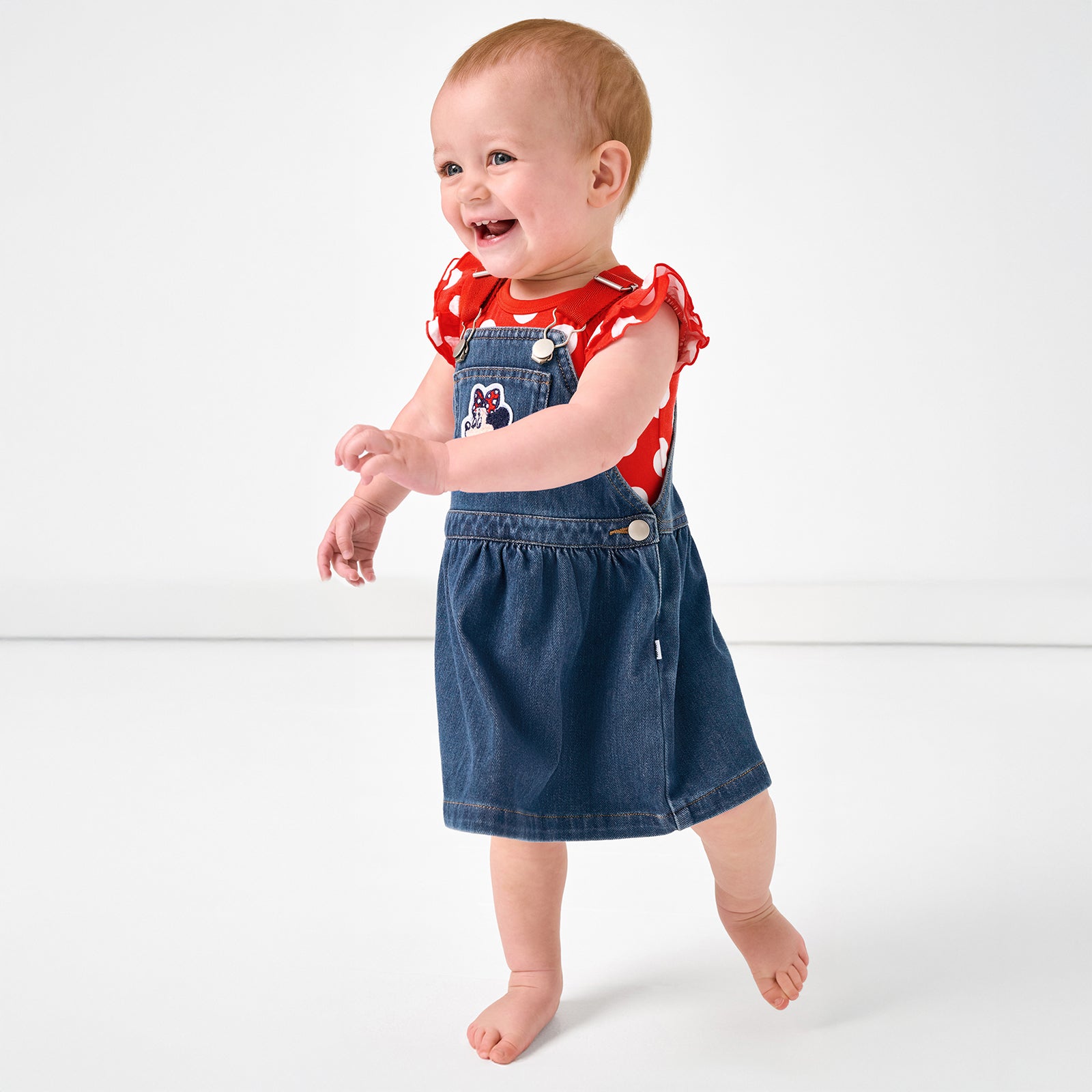 Disney Mickey Patch Denim Skirt Overall