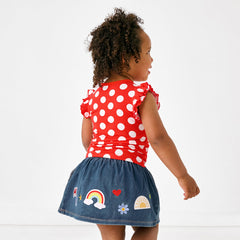 Disney Mickey Patch Denim Skort