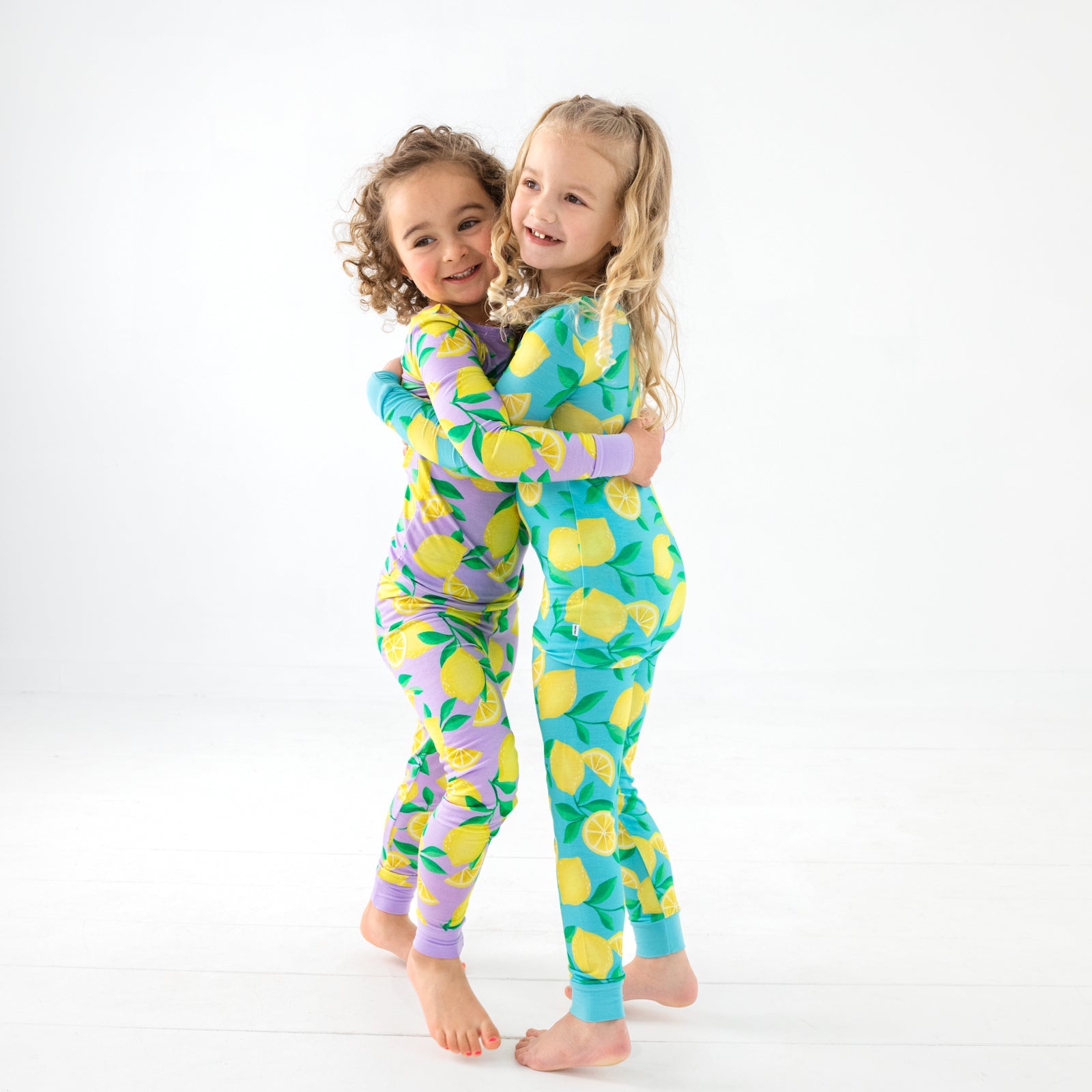 Blue Sunny Citrus Two-Piece Pajama Set