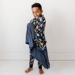 Navy Jurassic Jungle Large Cloud Blanket®