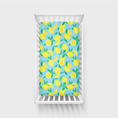 Blue Sunny Citrus Fitted Crib Sheet